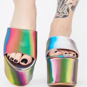 Dolls Kill platform holographic shoes! NEVER WORN!
